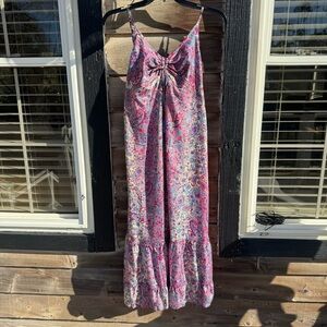 65% Silk Colorful Paisley Medi Dress one size fits S- XL